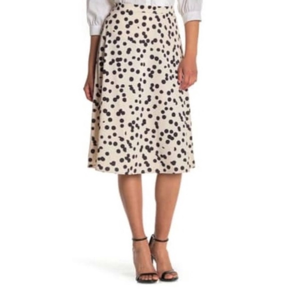 Tahari NWT Ink Dot Spotted Full Midi Skirt XL - Picture 1 of 8